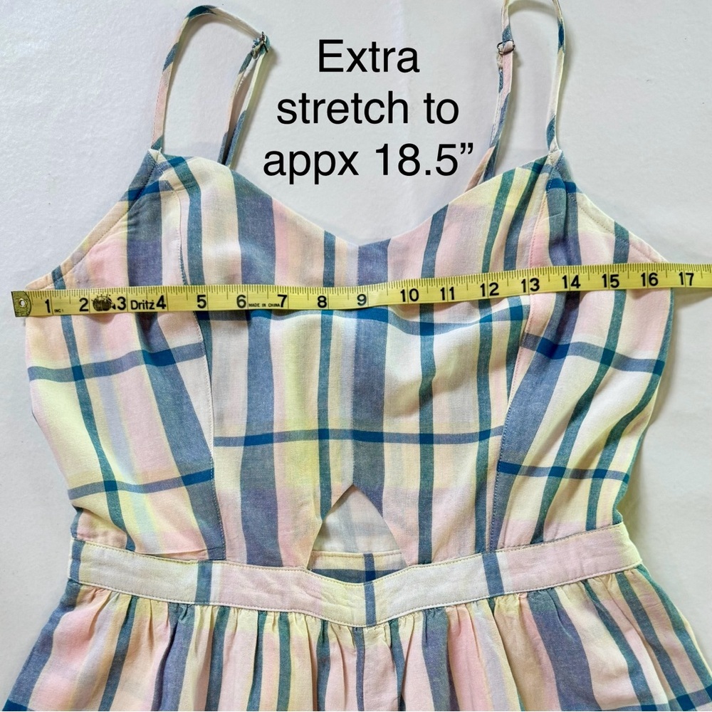 NWT Plaid Sleeveless Lined True Craft Romper with Pockets (M) - Picture 10 of 17